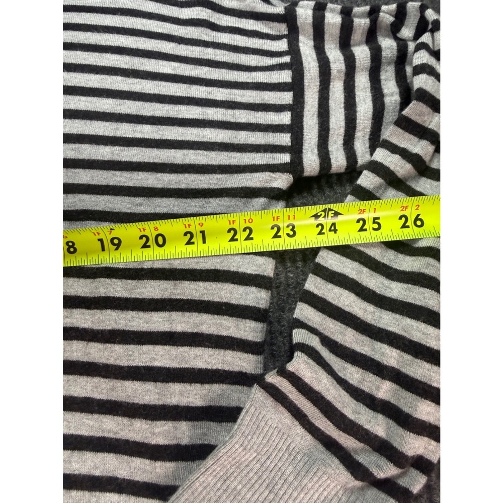 Eileen Fisher Womens Striped Cowl Neck Drawstring Sweater Grey Black Size SP - Picture 7 of 7
